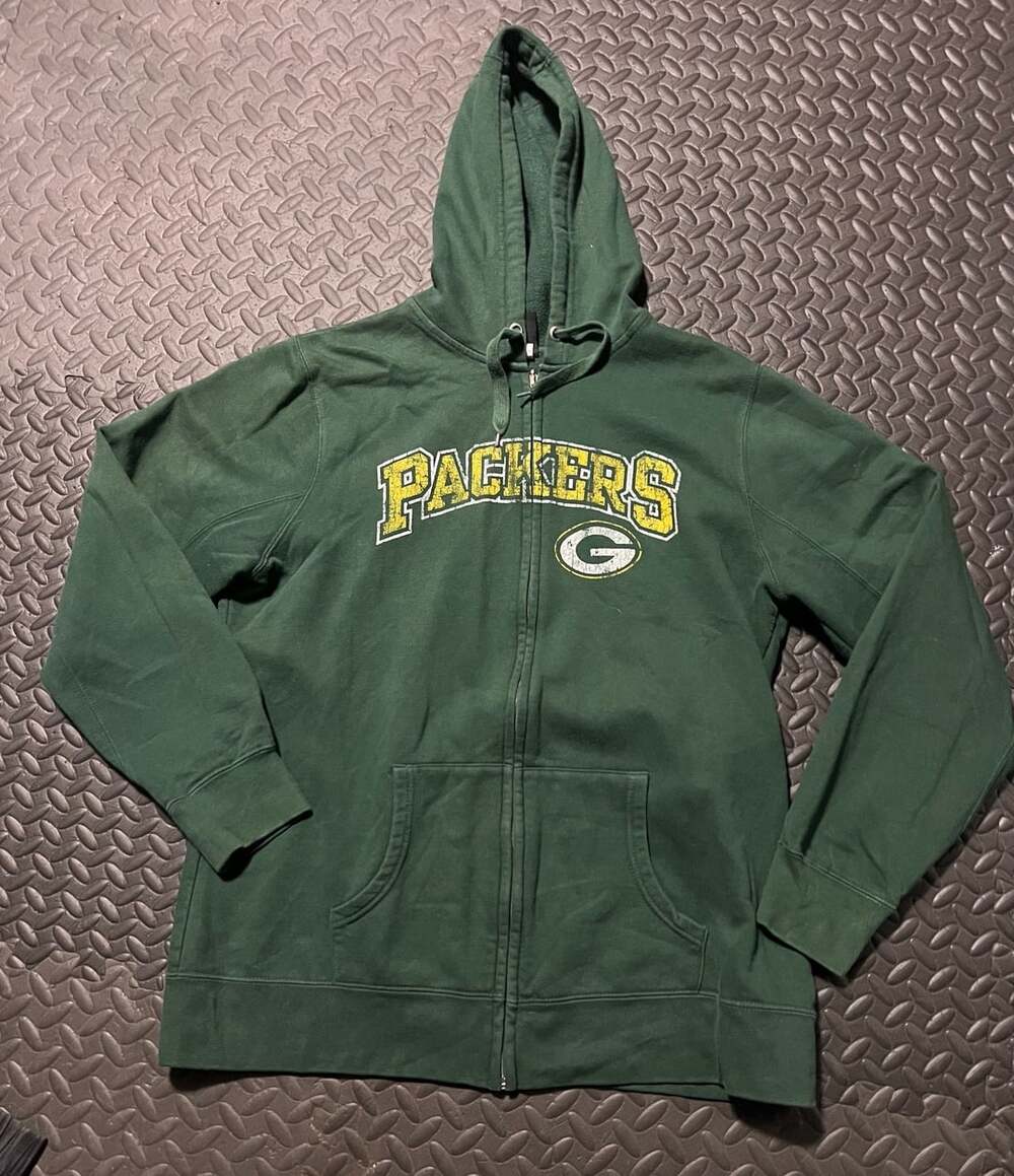 Green Bay Packers NFL Women's Full Zip Hooded Sweatshirt - Green - 2XL/2XG by Re